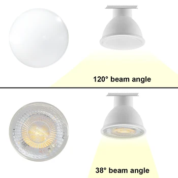 10VNT LED energijos taupymo dėmesio GU10 MR16 AC220V 3W-8W 38 120 laipsnių didelio šviesos srauto šiltai balta šviesa pakeisti 50W 100W halogenine lempa