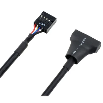 15cm Kompiuterio Plokštę 9 pin USB 2.0 Moterų uosto iki 19 pin USB 3.0 male antraštė konverteris kabelio adapteris