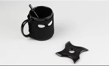 1Pcs Kūrybos Ninja puodelis, Juoda Kauke Nužudyti Coffe keramikos ninja puodelius,Kavos, Pieno, Arbatos puodelis Naujovė Dovanos