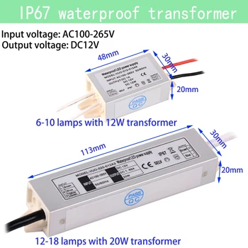 1W IP65 Mini LED Downlight susitiko Transformator Plafond Dėmesio Slaapkamer Keuken 12V Focos Dėmesio Spąstus Kast Waterdicht Licht
