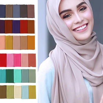 2022 Moterų Hijab Šalikas Kietas Minkštas Šifono Lady Skaros Ir Ilgas Apsiaustas Dydis Pashmina Bandana Foulard Moterų Šilko Šalikai Lankelis
