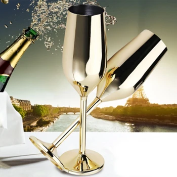2vnt/Komplektas Grūdinto Nerūdijančio Šampano taurių Matinio Aukso Vestuvių Skrudinimas Šampanas Fleitos Gerti Taurę, Šalies Santuoka Vyno