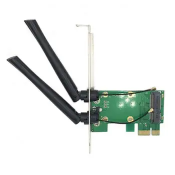 Belaidžio Wifi tinklo plokštė Mini PCIE PCI-E 1X darbalaukio + adapteris priedai 2 kompiuteris antenos dalys E7Z9