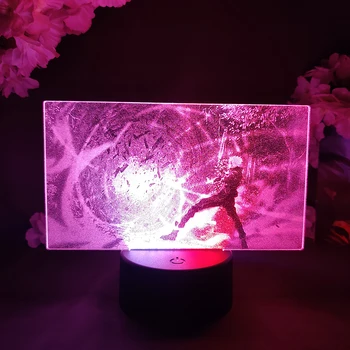 Gojo Tuščiaviduris Purpurinis Stiliaus 3D Holograma Apšvietimo Manga Kolekcines naktinė lempa Kietas Demonstravimo Džiudžiutsu Kaisen LED Anime Lempos