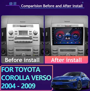 IOS Carplay Automobilio Radijo Multimedijos Grotuvo Toyota Corolla Verso, AR10 2004 - 2009 Navigacijos GPS Android 12 Wi-fi