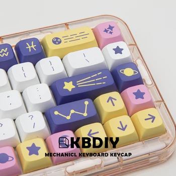 KBDiy 132 Klavišus Žvaigždynas PBT Keycaps XDA Profilis MX Jungiklis Anime Mielas Keycap, 