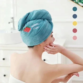 Magija mikropluošto dušo kepuraitė siuvinėjimo rankšluosčių, pirties kepurės sausų plaukų bžūp minkštas greitai džiūsta moterų galvos turbaną