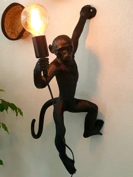 Moderni Juoda Beždžionė Lempa, Kanapių Virvė Sieniniai Šviestuvai Amerikos Šalyje Dervos Loft Pramonės Kabo Šviestuvas Namų Deco