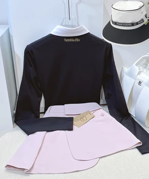 Moterų Golfo Marškinėliai Aristokratų kolegija stiliaus ilgomis Rankovėmis Polo-shirt Pavasario/Vasaros Sporto Golf Viršų