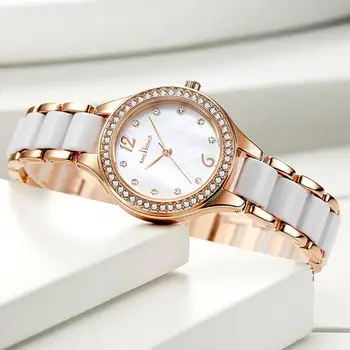Moterų Laikrodžiai Prabangos Prekės-Ultra Plonas Kvarco Žiūrėti Ponios Laikrodžiai Akių Nerūdijančio Plieno, Atsparus Vandeniui Reloj Mujer