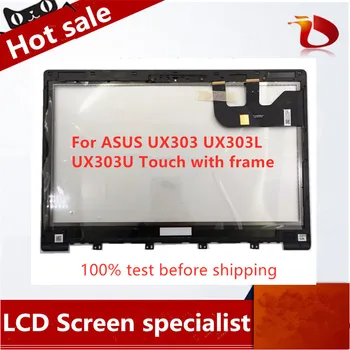 Originalus Touch Stiklo Pakeitimo Asus UX303 UX303L UX303U Jutiklinis Ekranas skaitmeninis keitiklis Stiklo su Bezel Rėmelį