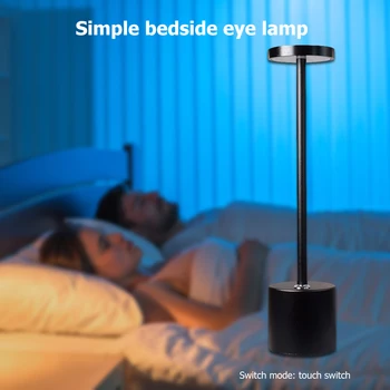 Paprasta LED Stalo Lempa Šiaurės Stiliaus Įkrovimo 3-Pavarų Touch Pritemdomi Lempos Akių Apsauga Naktį, Šviesos Namuose, Restoranai, Barai
