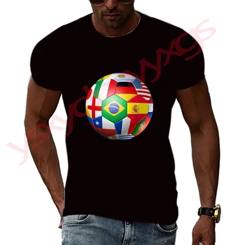 Pasaulio Numeris Vienas Sporto Vasaros Tendencija Futbolo Konkursas Hip-Hop Stiliaus Vyrų marškinėliai HD 3D Spausdinimo Minkštos Apvalios Kaklo Tee Trumpas Rankovės Viršų