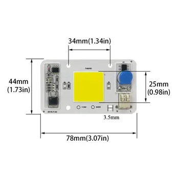 Pritemdomi LED, COB Lempos Chip 50W Balta Mėlyna Visą Spektrą 110V / 220V Įvesties Smart IC Vairuotojo nereikia Vairuotojo, 