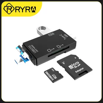 RYRA TF, SD Card Reader Portable USB 2.0 Tipas C Dual Slot 