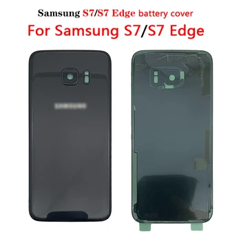 SAMSUNG Galaxy S7 G930F/S7 Krašto G935F Galinio Stiklo Baterijos Dangtelis Galinių Durų Būsto Atveju 