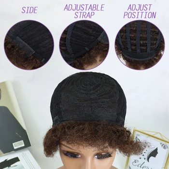 Trumpas, Garbanotas Žmogaus Plaukų Perukai Pixie Supjaustyti Brazilijos Remy Perukai už juodaodžių Moterų Žmogaus Plaukų Natūralus Juodas Afro Keistą Garbanotas Perukas Pigiai