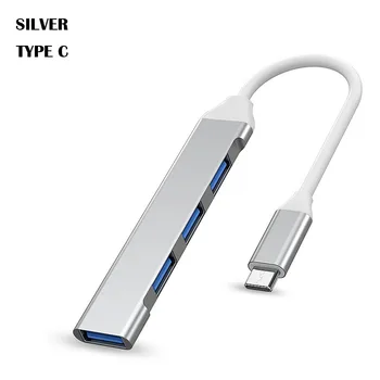 USB 4 Port Hub C Tipo USB 3.0 Tipo C Ilgas Laidas Hdmi Hub PC Docking Station su Energijos Tiekimo 