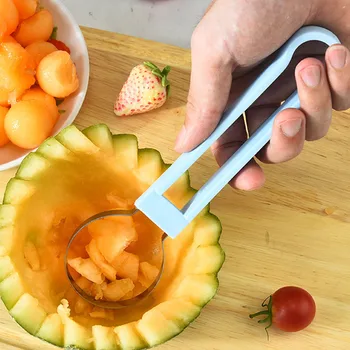 Vaisių ir Daržovių Įrankiai 4 1 Arbūzas Slicer Cutter Ledų Scoop Vaisių Drožyba Peilis Plaušienos, Separatorius Virtuvės Reikmenys