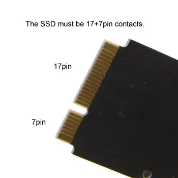 Zihan 17+7pin SSD HDD USB 3.0 Male Standžiojo Disko Kasetė Ratai Mac Book AIR A1465 A1466 MD223 MD224 MD231 MD213 MD232
